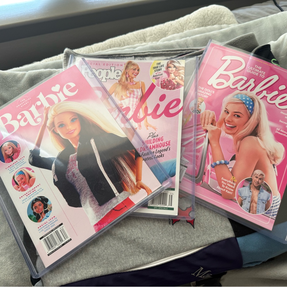 Set of 3 Collectible Barbie Magazines in Protective Sleeve Cases